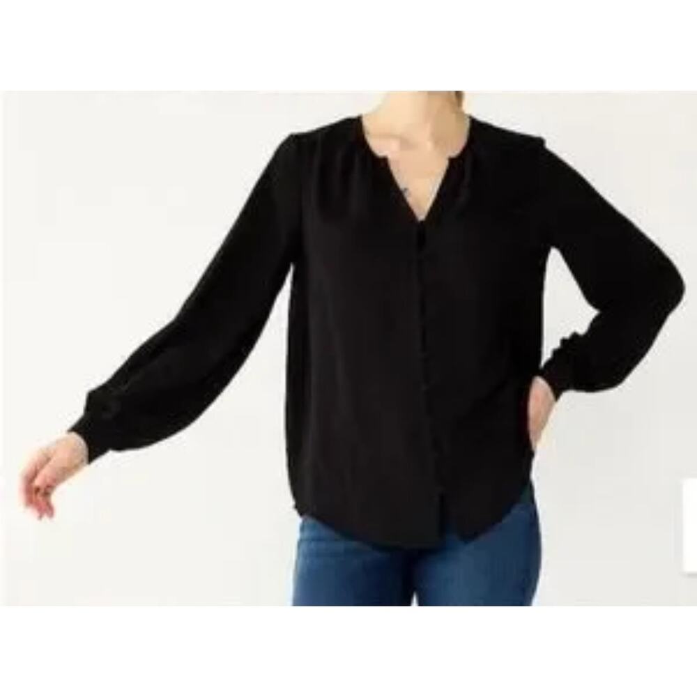 Women's Nine West Button Front Balloon Sleeve Tunic XXL